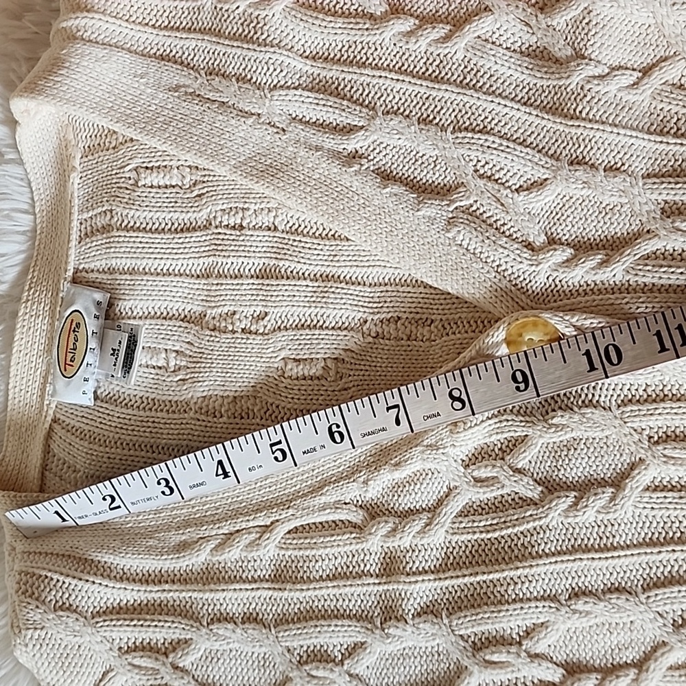 Talbots Elegant Cream Cable Knit Sweater - Picture 5 of 10